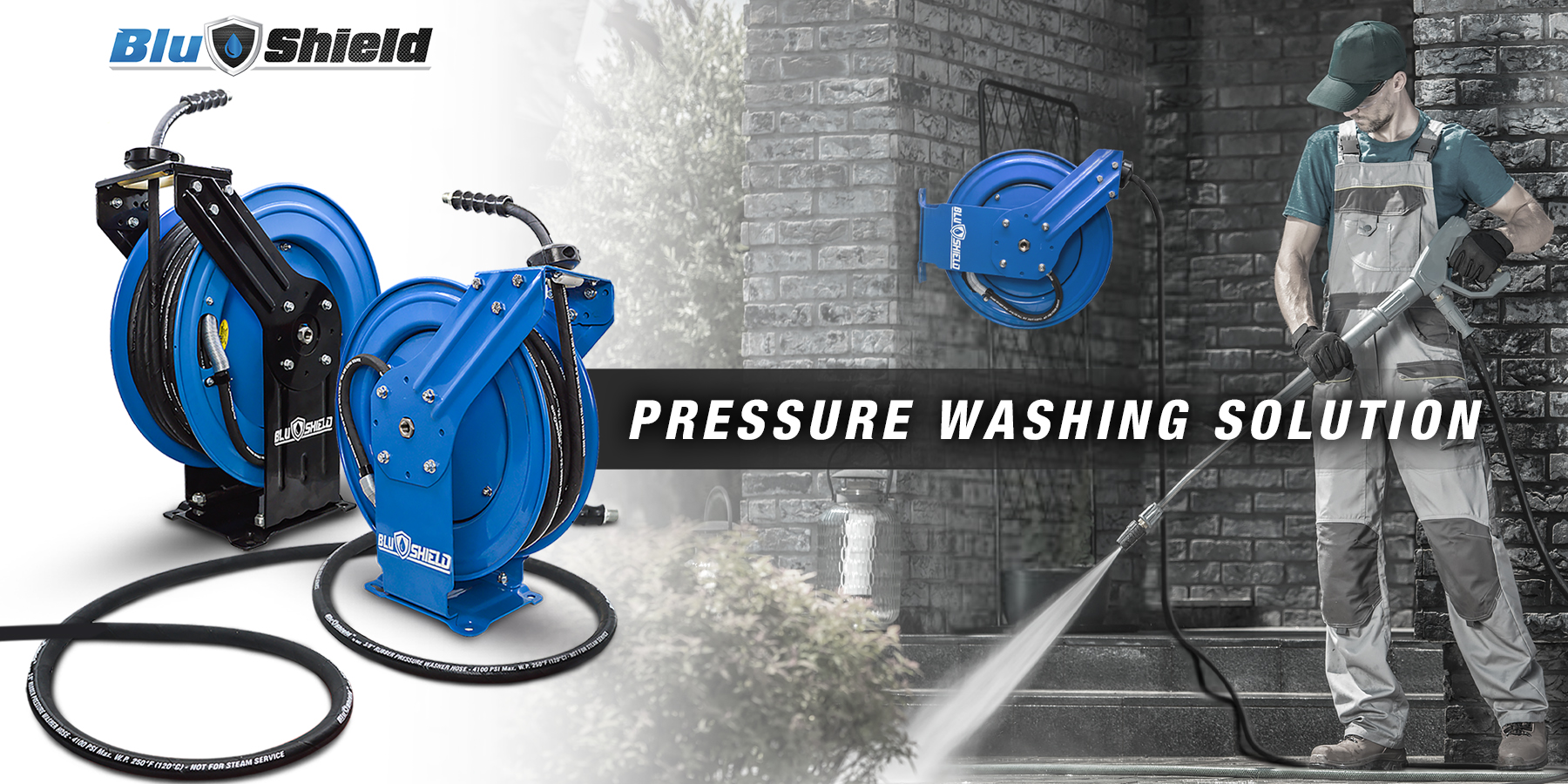 BluShield Retractable Pressure Washer Hose Reels by BluBird