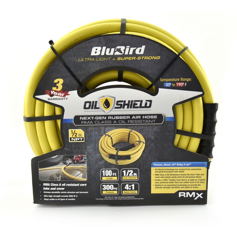 OIL SHIELD OSR1250 20 ga. Retractable Hose Reel with 1/2 x 50' Air Hose,  3' Lead-in Hose, Next-Gen Ultra-Light and Super Strong Rubber, 12 Point